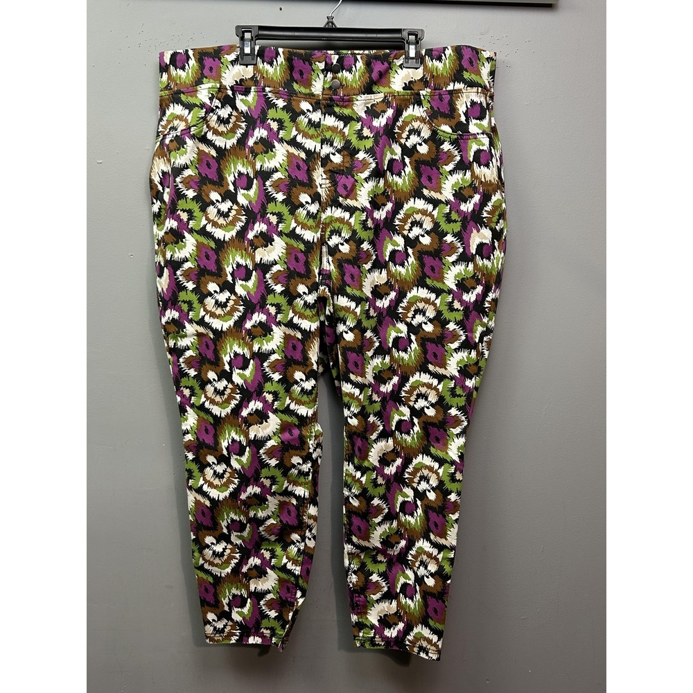 Terra & Sky Pants Womens‎ 3X Multi Mid Rise Skinny Jegging Plus Stretch Print